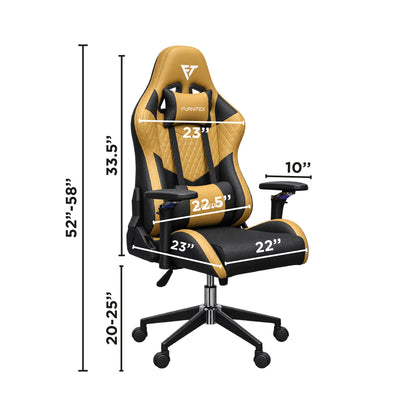 FURNITEX - Gaming Chair with 4D Armrest (FT-Tectonic 001) Gold Black