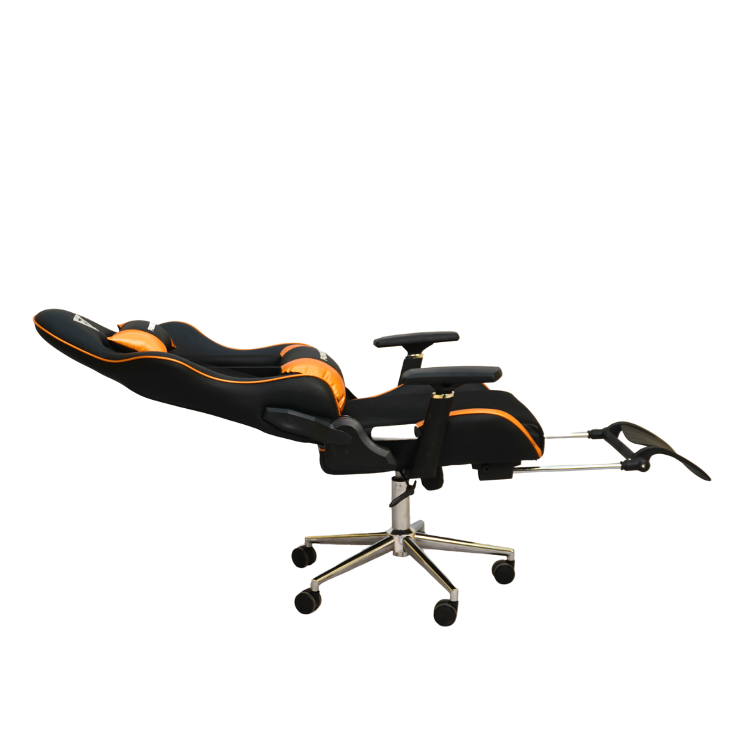 FURNITEX - Gaming Chair with 4D Armrest and Foot Rest (FT-G2 PRO ) Glossy Orange - best office chair in bangladesh,  executive chair for office, childs table and chair set, Gaming Chair, Digital Safety Locker, Bar Stool, leather boss chair, Restaurant Chair, Large Antique Wall Mirror -Furnitex Limited