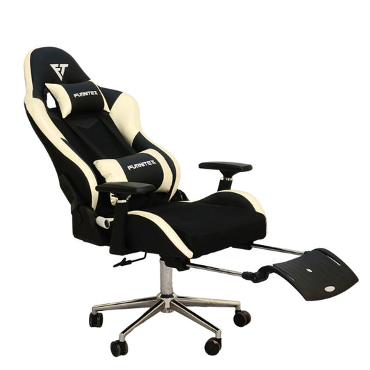 Gaming Chair with 4D Armrest and Foot Rest (FT-G1 Pro)Glossy Off White - best office chair in bangladesh,  executive chair for office, childs table and chair set, Gaming Chair, Digital Safety Locker, Bar Stool, leather boss chair, Restaurant Chair, Large Antique Wall Mirror -Furnitex Limited