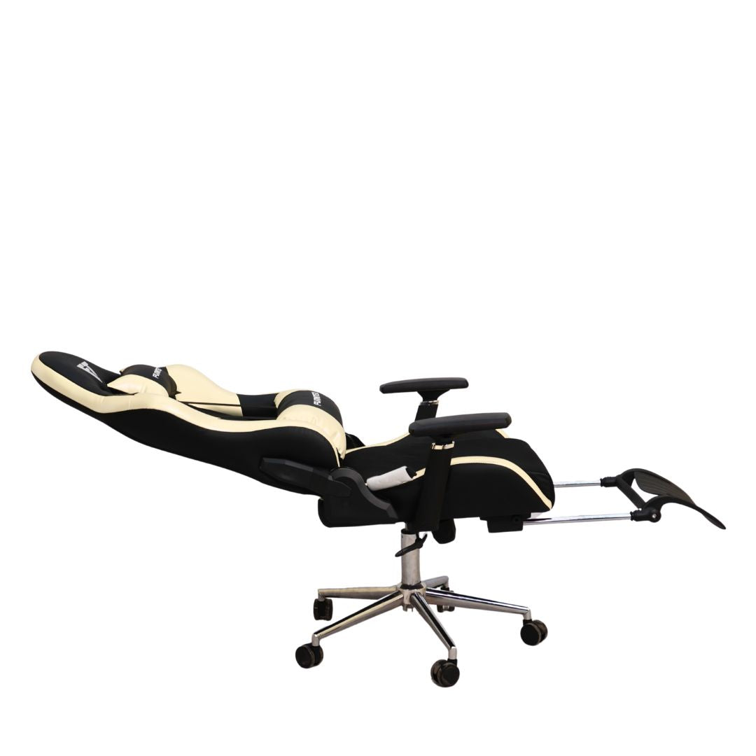 Gaming Chair with 4D Armrest and Foot Rest (FT-G1 Pro)Glossy Off White - best office chair in bangladesh,  executive chair for office, childs table and chair set, Gaming Chair, Digital Safety Locker, Bar Stool, leather boss chair, Restaurant Chair, Large Antique Wall Mirror -Furnitex Limited