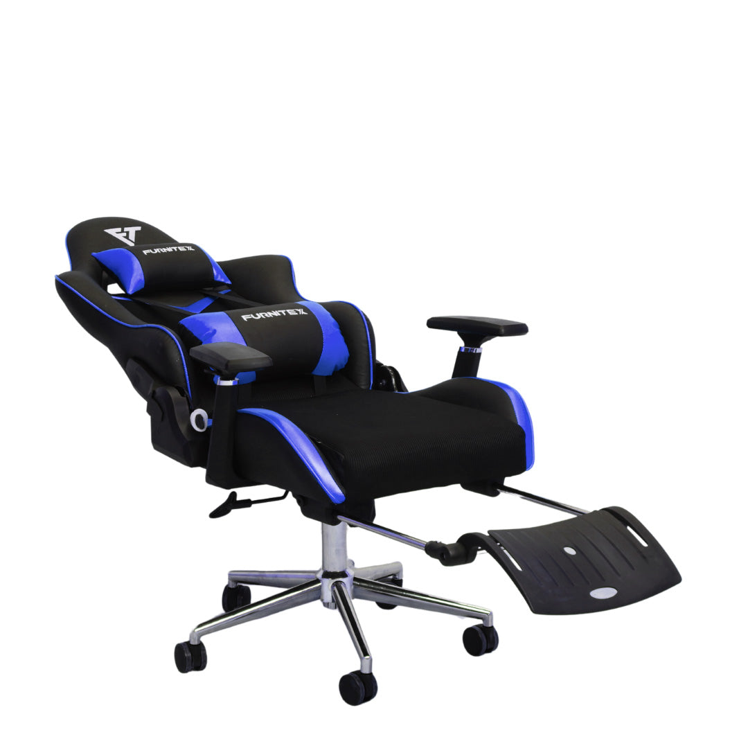 FURNITEX - Gaming Chair with 4D Armrest and Foot Rest (FT-G2 PRO ) Glossy Blue - best office chair in bangladesh,  executive chair for office, childs table and chair set, Gaming Chair, Digital Safety Locker, Bar Stool, leather boss chair, Restaurant Chair, Large Antique Wall Mirror -Furnitex Limited