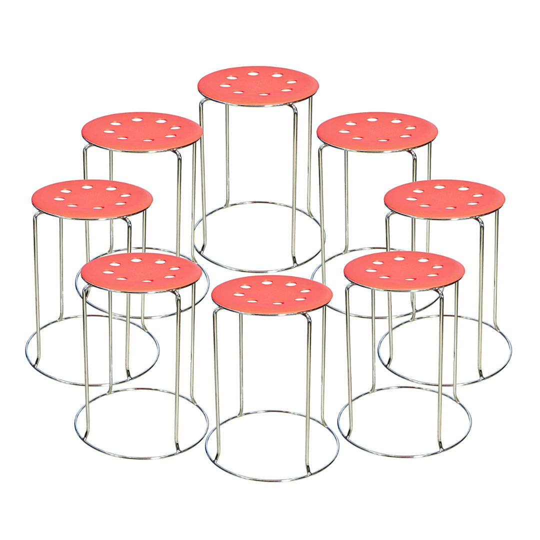 8 Combo Ring Stool (FT- S03) Orange - best office chair in bangladesh,  executive chair for office, childs table and chair set, Gaming Chair, Digital Safety Locker, Bar Stool, leather boss chair, Restaurant Chair, Large Antique Wall Mirror -Furnitex Limited