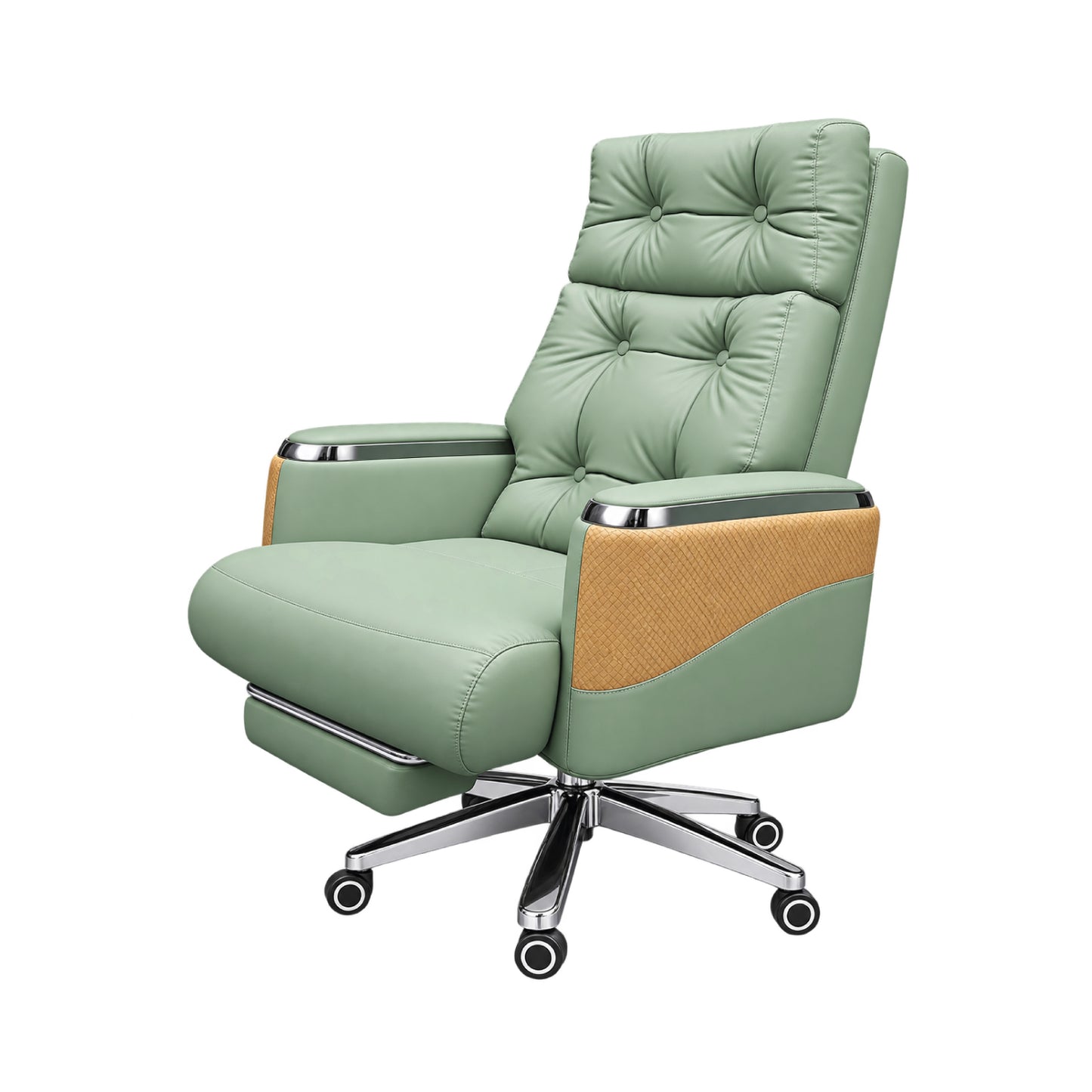 Executive Luxury Boss Chair with Footrest (FT-H0630) Olive Green