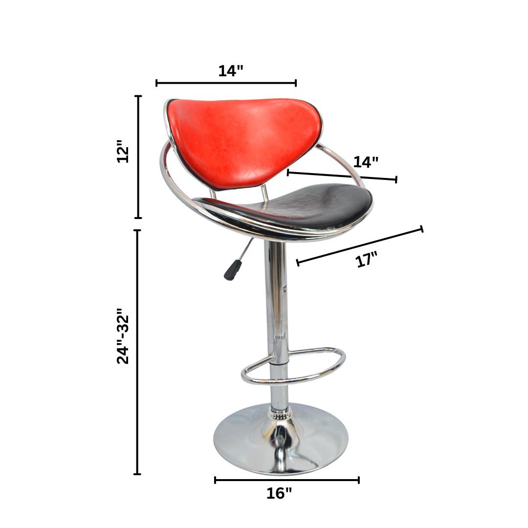 Bar Stool (FT-BL1) Red - best office chair in bangladesh,  executive chair for office, childs table and chair set, Gaming Chair, Digital Safety Locker, Bar Stool, leather boss chair, Restaurant Chair, Large Antique Wall Mirror -Furnitex Limited