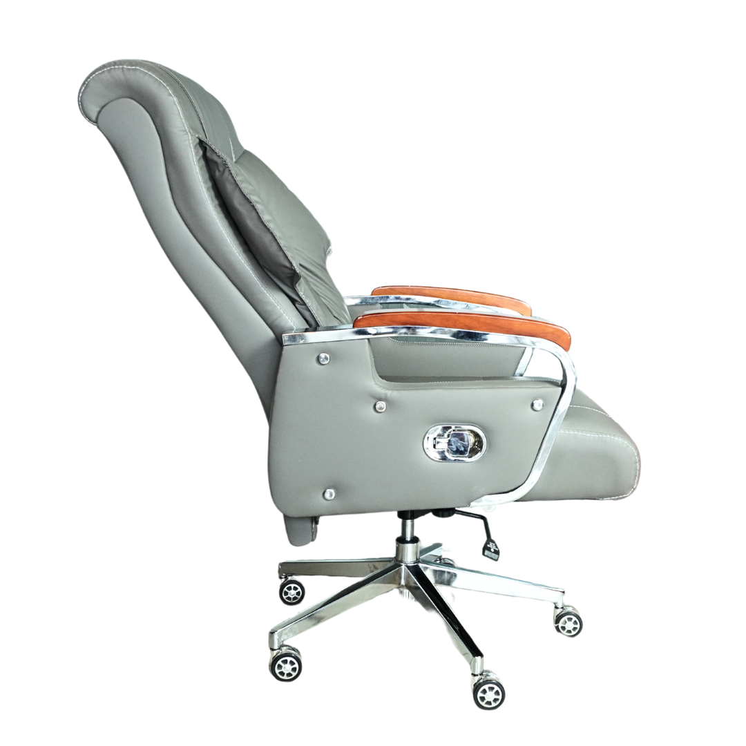 Comfortable Luxury Boss Chair (FT-H186) Gray - best office chair in bangladesh,  executive chair for office, childs table and chair set, Gaming Chair, Digital Safety Locker, Bar Stool, leather boss chair, Restaurant Chair, Large Antique Wall Mirror -Furnitex Limited