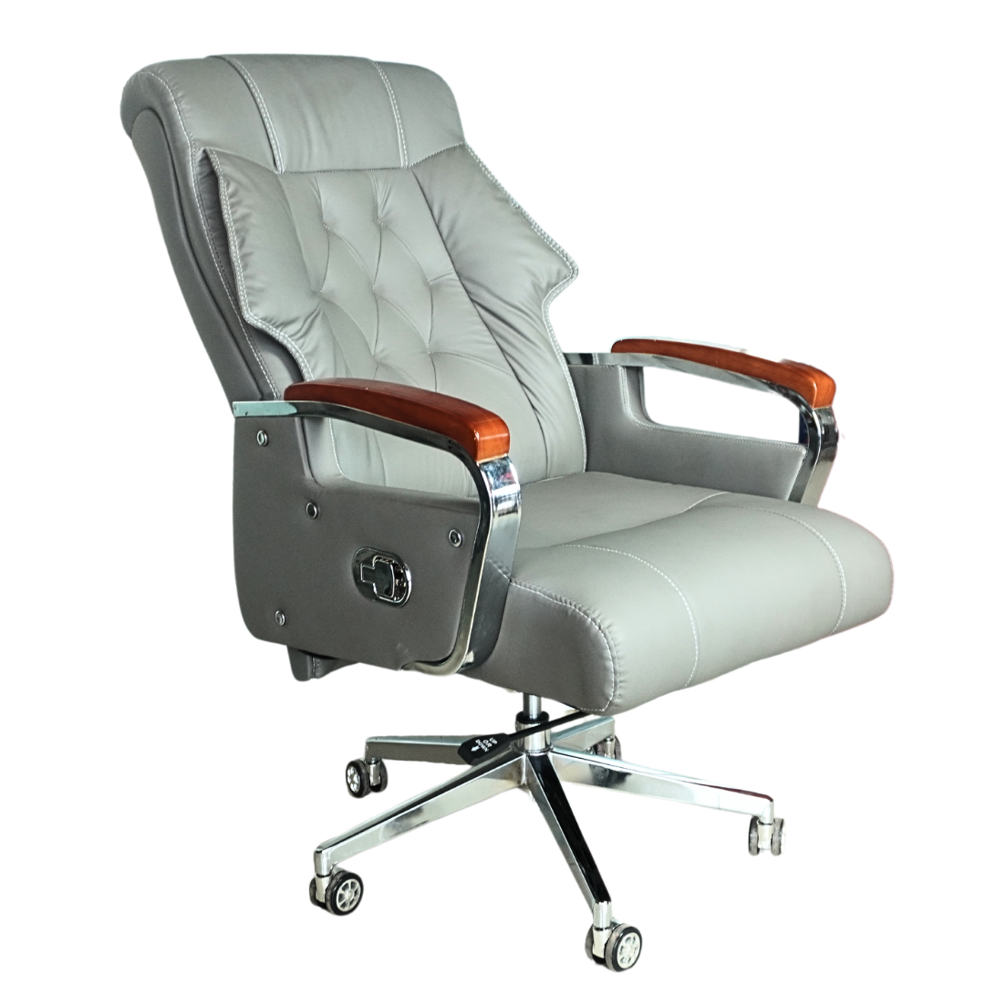 Comfortable Luxury Boss Chair (FT-H186) Gray - best office chair in bangladesh,  executive chair for office, childs table and chair set, Gaming Chair, Digital Safety Locker, Bar Stool, leather boss chair, Restaurant Chair, Large Antique Wall Mirror -Furnitex Limited