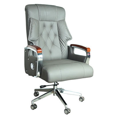 Comfortable Luxury Boss Chair (FT-H186) Gray - best office chair in bangladesh,  executive chair for office, childs table and chair set, Gaming Chair, Digital Safety Locker, Bar Stool, leather boss chair, Restaurant Chair, Large Antique Wall Mirror -Furnitex Limited