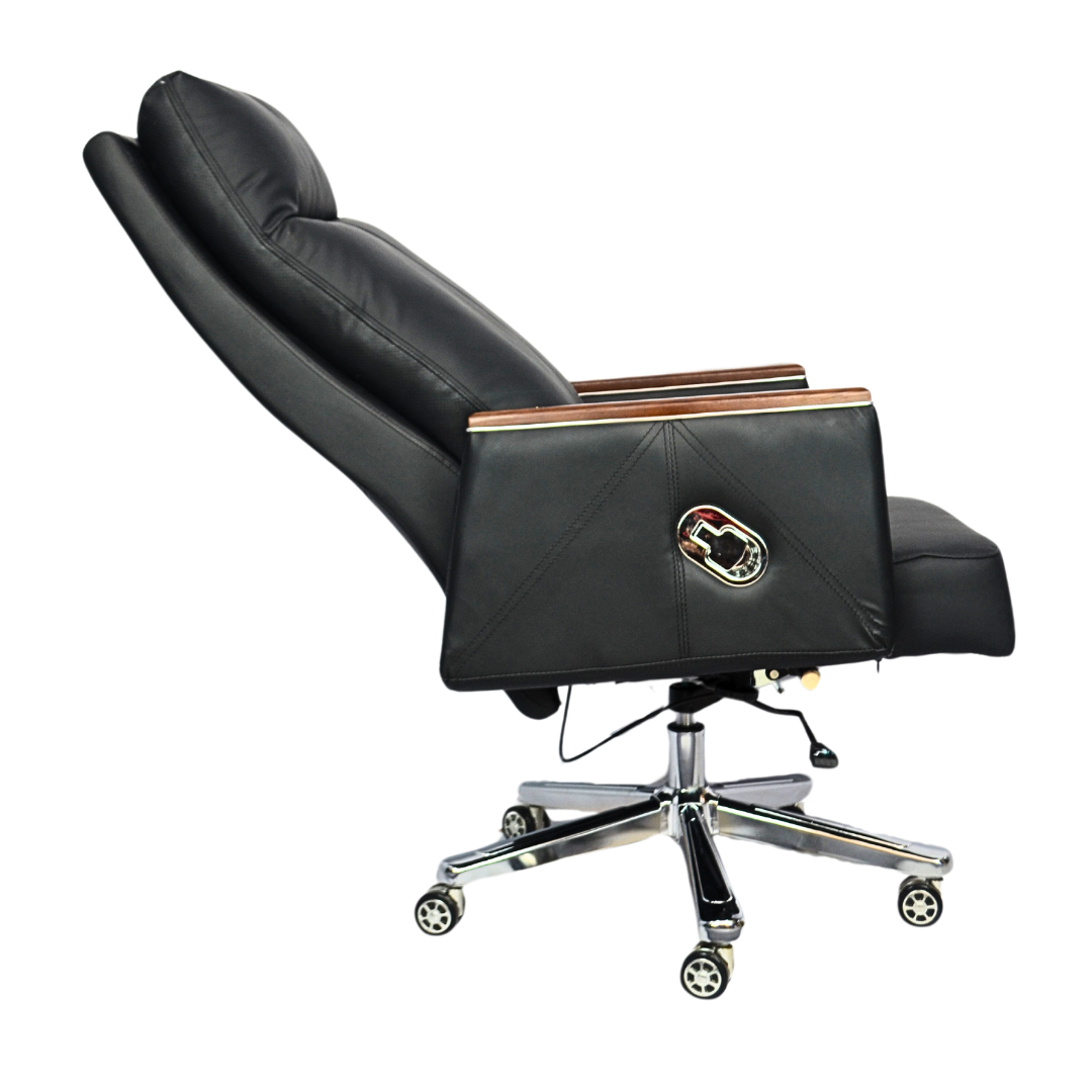 Comfortable Luxury Boss Chair  (FT-H808) Black - best office chair in bangladesh,  executive chair for office, childs table and chair set, Gaming Chair, Digital Safety Locker, Bar Stool, leather boss chair, Restaurant Chair, Large Antique Wall Mirror -Furnitex Limited