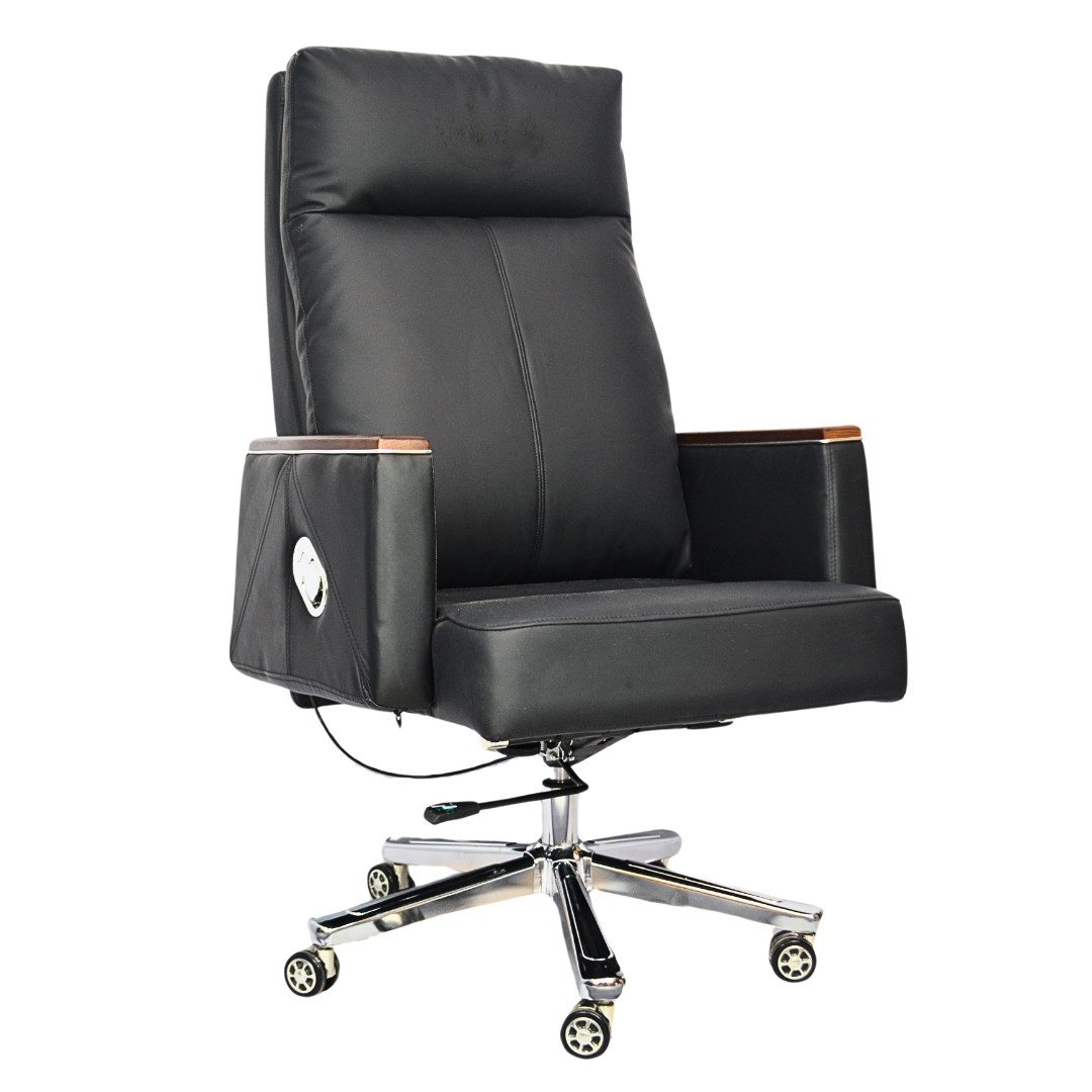 Comfortable Luxury Boss Chair  (FT-H808) Black - best office chair in bangladesh,  executive chair for office, childs table and chair set, Gaming Chair, Digital Safety Locker, Bar Stool, leather boss chair, Restaurant Chair, Large Antique Wall Mirror -Furnitex Limited