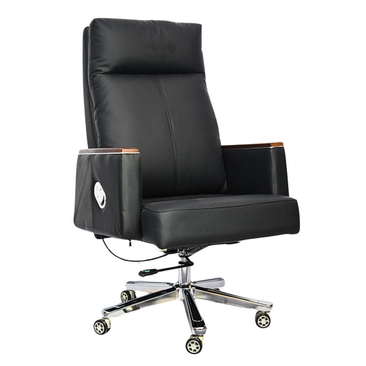 Comfortable Luxury Boss Chair  (FT-H808) Black - best office chair in bangladesh,  executive chair for office, childs table and chair set, Gaming Chair, Digital Safety Locker, Bar Stool, leather boss chair, Restaurant Chair, Large Antique Wall Mirror -Furnitex Limited