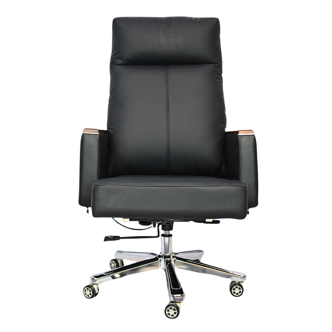 Comfortable Luxury Boss Chair  (FT-H808) Black - best office chair in bangladesh,  executive chair for office, childs table and chair set, Gaming Chair, Digital Safety Locker, Bar Stool, leather boss chair, Restaurant Chair, Large Antique Wall Mirror -Furnitex Limited