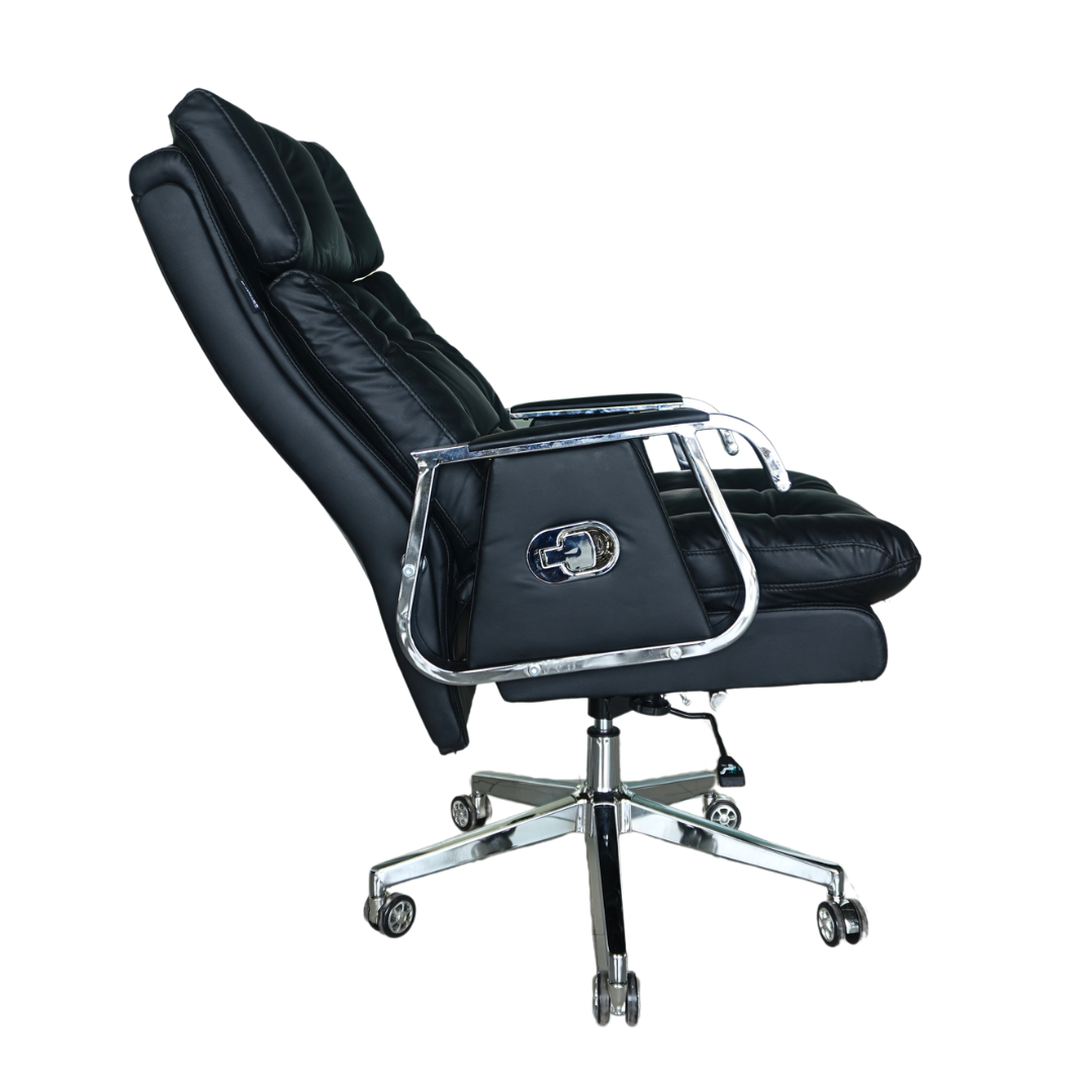 Comfortable Luxury Boss Chair (FT-HM09) Black - best office chair in bangladesh,  executive chair for office, childs table and chair set, Gaming Chair, Digital Safety Locker, Bar Stool, leather boss chair, Restaurant Chair, Large Antique Wall Mirror -Furnitex Limited