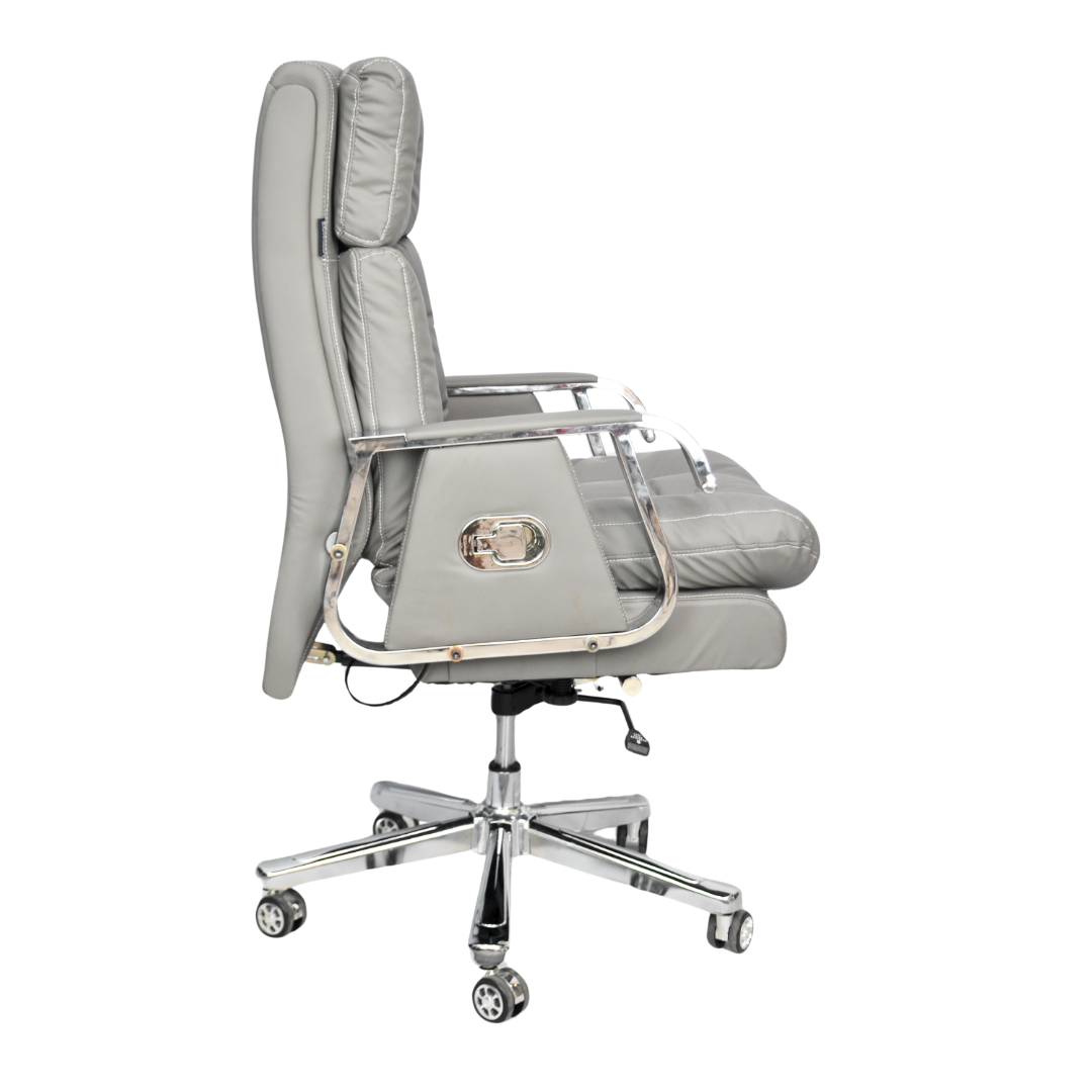 Comfortable Luxury Boss Chair (FT-HM09) gray - best office chair in bangladesh,  executive chair for office, childs table and chair set, Gaming Chair, Digital Safety Locker, Bar Stool, leather boss chair, Restaurant Chair, Large Antique Wall Mirror -Furnitex Limited