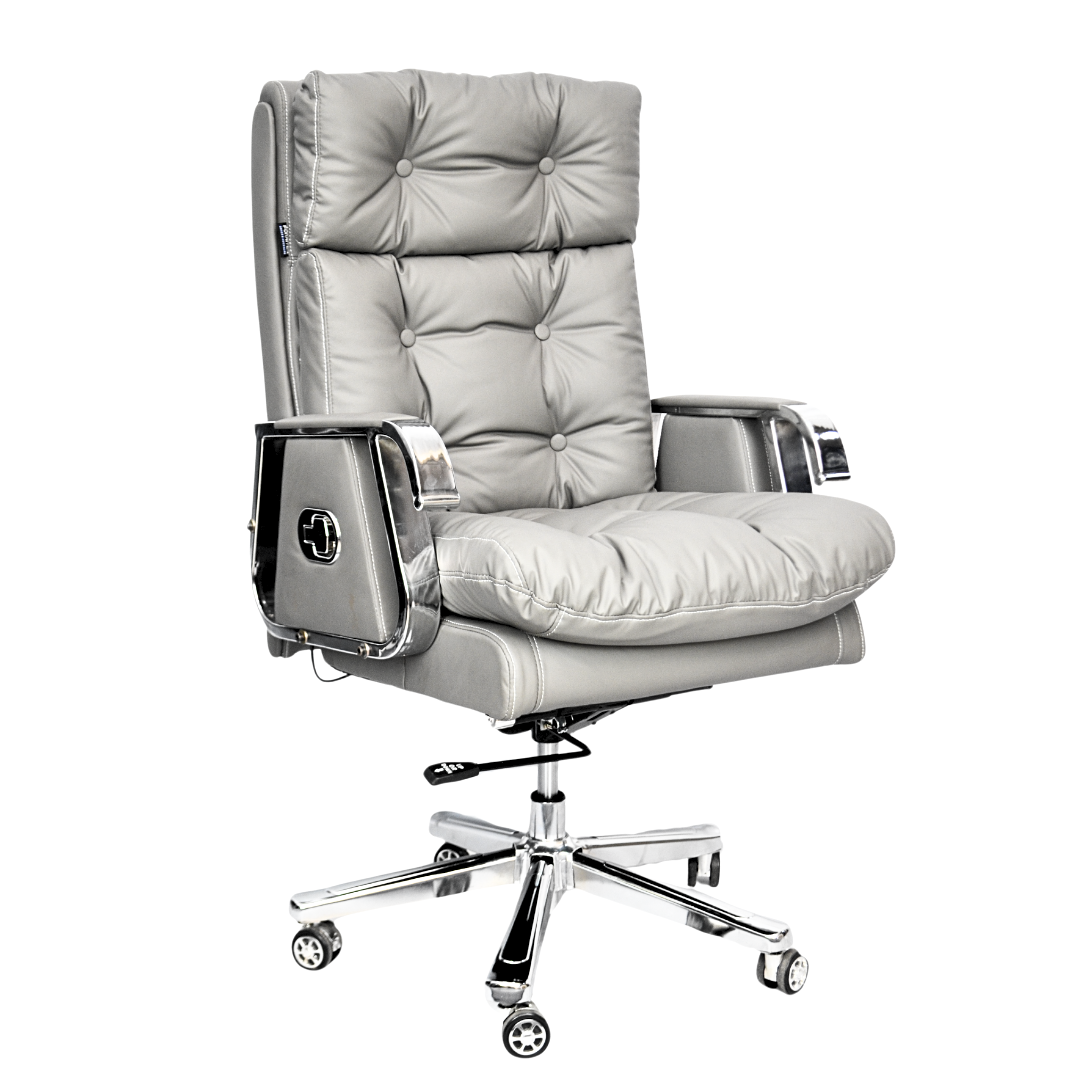 Comfortable Luxury Boss Chair (FT-HM09) gray - best office chair in bangladesh,  executive chair for office, childs table and chair set, Gaming Chair, Digital Safety Locker, Bar Stool, leather boss chair, Restaurant Chair, Large Antique Wall Mirror -Furnitex Limited