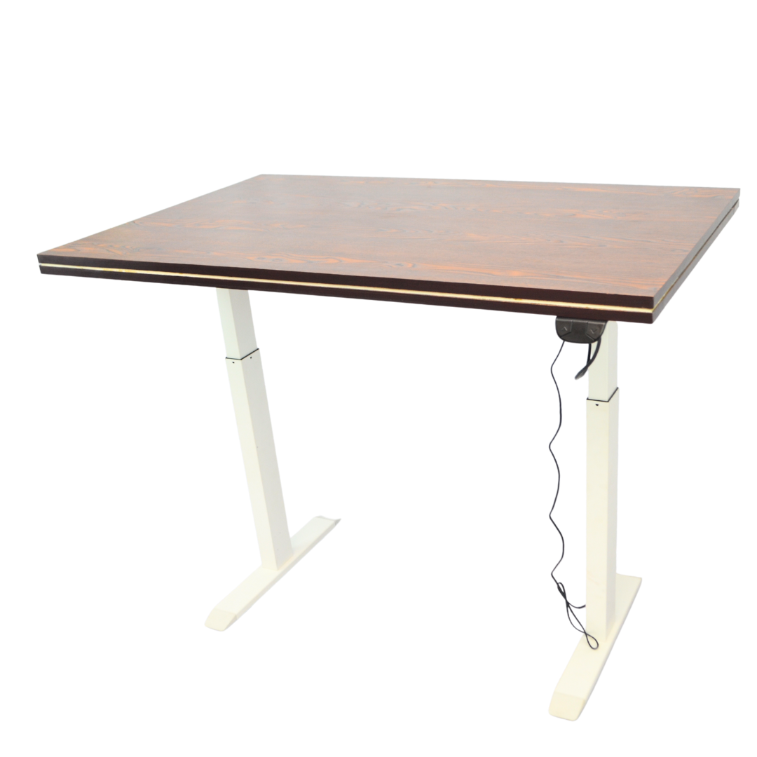 Electric Height-Adjustable Elevating Desk (FT-Y100) White Brown Top - best office chair in bangladesh,  executive chair for office, childs table and chair set, Gaming Chair, Digital Safety Locker, Bar Stool, leather boss chair, Restaurant Chair, Large Antique Wall Mirror -Furnitex Limited