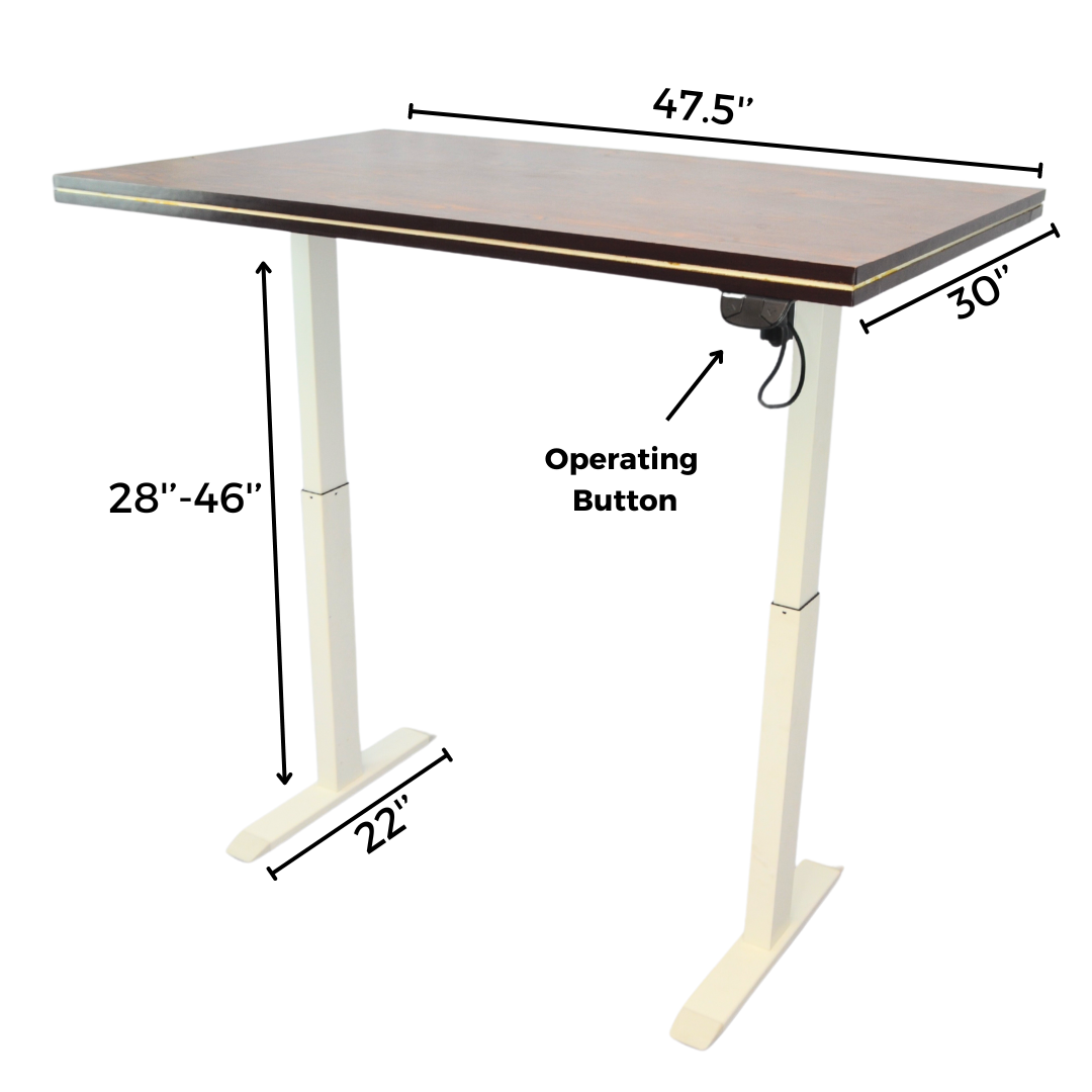 Electric Height-Adjustable Elevating Desk (FT-Y100) White Brown Top - best office chair in bangladesh,  executive chair for office, childs table and chair set, Gaming Chair, Digital Safety Locker, Bar Stool, leather boss chair, Restaurant Chair, Large Antique Wall Mirror -Furnitex Limited