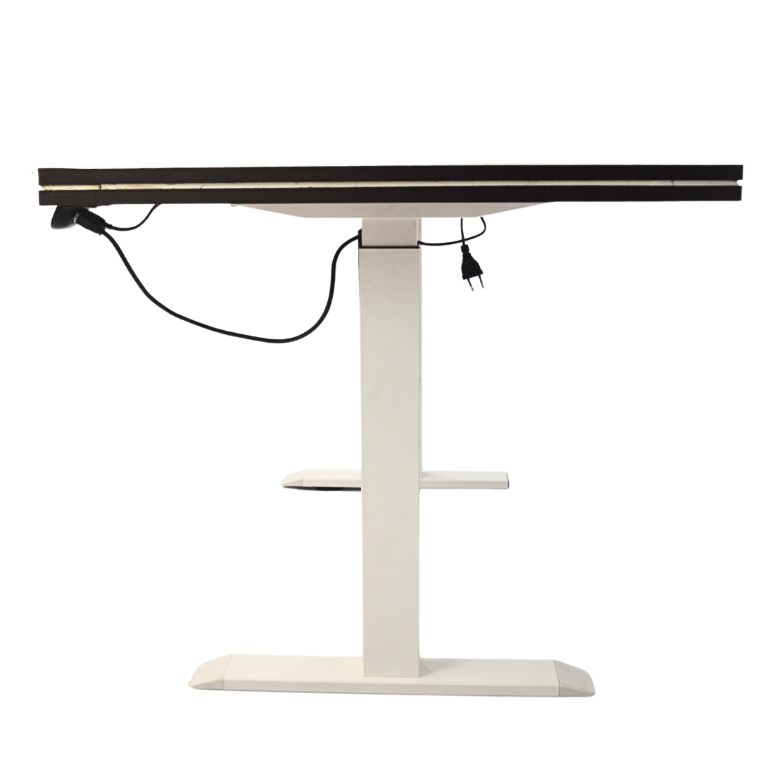 Electric Height-Adjustable Elevating Desk (FT-Y100) White Brown Top - best office chair in bangladesh,  executive chair for office, childs table and chair set, Gaming Chair, Digital Safety Locker, Bar Stool, leather boss chair, Restaurant Chair, Large Antique Wall Mirror -Furnitex Limited