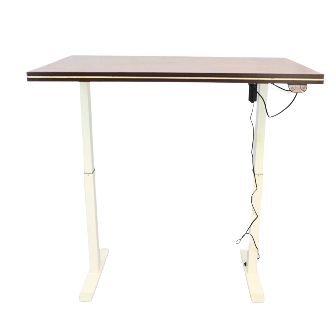 Electric Height-Adjustable Elevating Desk (FT-Y100) White Brown Top - best office chair in bangladesh,  executive chair for office, childs table and chair set, Gaming Chair, Digital Safety Locker, Bar Stool, leather boss chair, Restaurant Chair, Large Antique Wall Mirror -Furnitex Limited