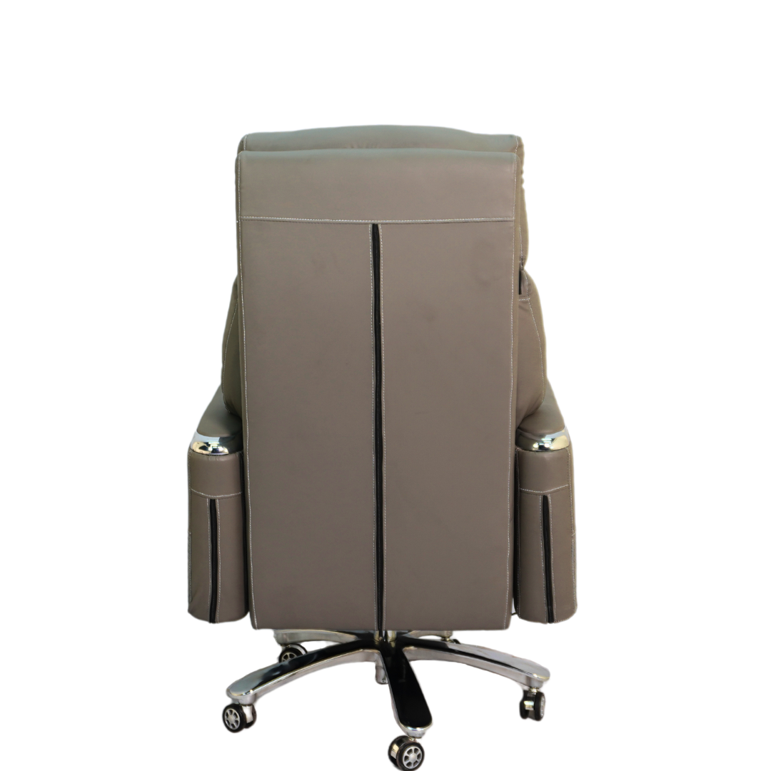 Executive Luxury Boss Chair with Footrest (FT-H0630) Gray - best office chair in bangladesh,  executive chair for office, childs table and chair set, Gaming Chair, Digital Safety Locker, Bar Stool, leather boss chair, Restaurant Chair, Large Antique Wall Mirror -Furnitex Limited