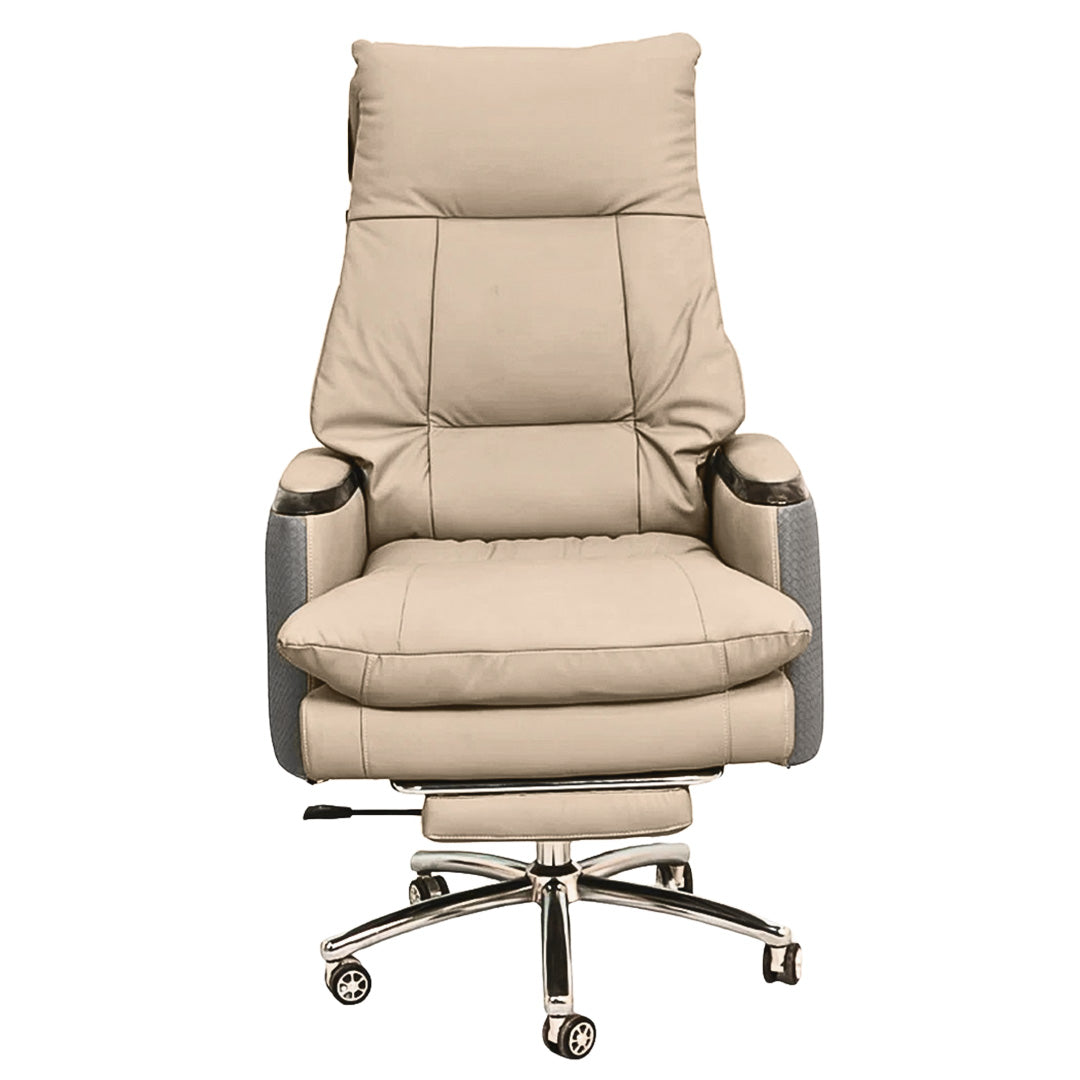 Executive Boss Chair Light Cream with Footrest – Furnitex BD