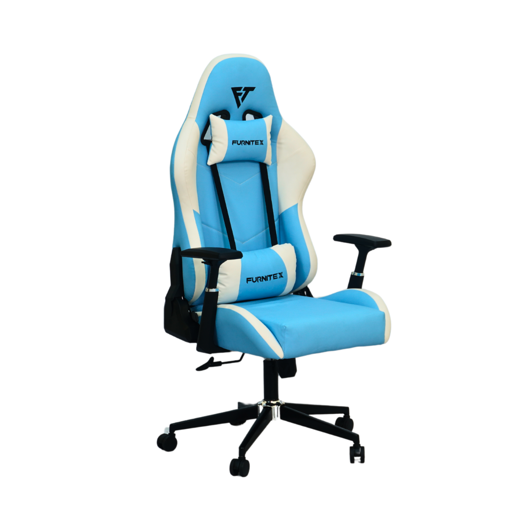 FURNITEX - Gaming Chair with 4D Armrest (FT-G1) Sky Blue - best office chair in bangladesh,  executive chair for office, childs table and chair set, Gaming Chair, Digital Safety Locker, Bar Stool, leather boss chair, Restaurant Chair, Large Antique Wall Mirror -Furnitex Limited