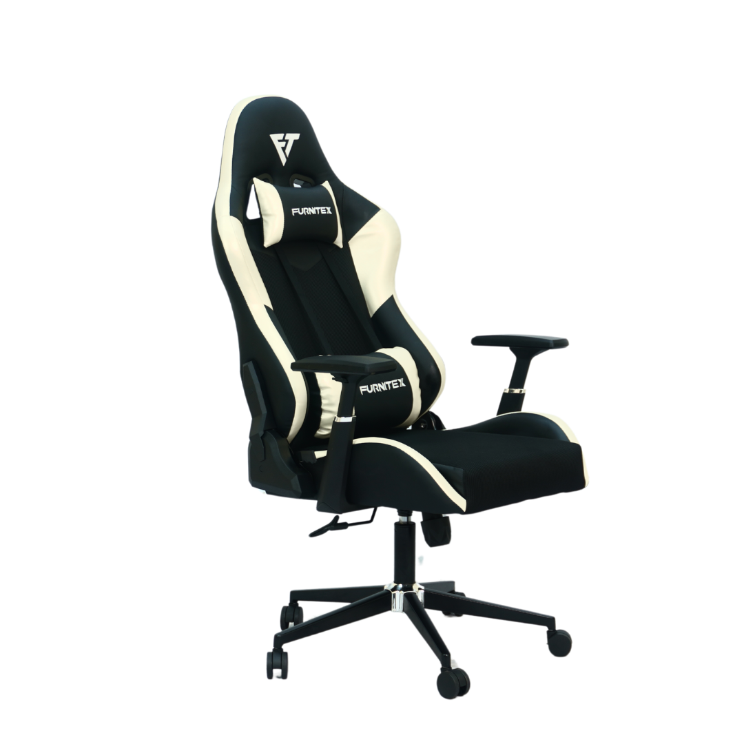 FURNITEX - Gaming Chair with 4D Armrest (FT-G1) Glossy Off White - best office chair in bangladesh,  executive chair for office, childs table and chair set, Gaming Chair, Digital Safety Locker, Bar Stool, leather boss chair, Restaurant Chair, Large Antique Wall Mirror -Furnitex Limited