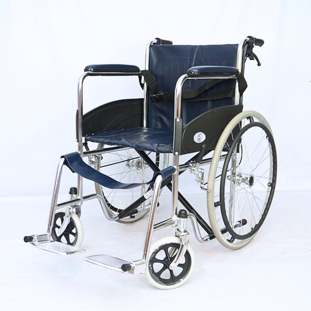 FURNITEX Safety Belt Manual Self-propelled Wheelchair Dual Break System (FT-WC1) - best office chair in bangladesh,  executive chair for office, childs table and chair set, Gaming Chair, Digital Safety Locker, Bar Stool, leather boss chair, Restaurant Chair, Large Antique Wall Mirror -Furnitex Limited