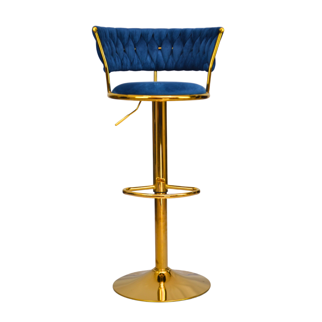 Gold Premium Velvet Bar stool (FT-BJ151) Blue - best office chair in bangladesh,  executive chair for office, childs table and chair set, Gaming Chair, Digital Safety Locker, Bar Stool, leather boss chair, Restaurant Chair, Large Antique Wall Mirror -Furnitex Limited