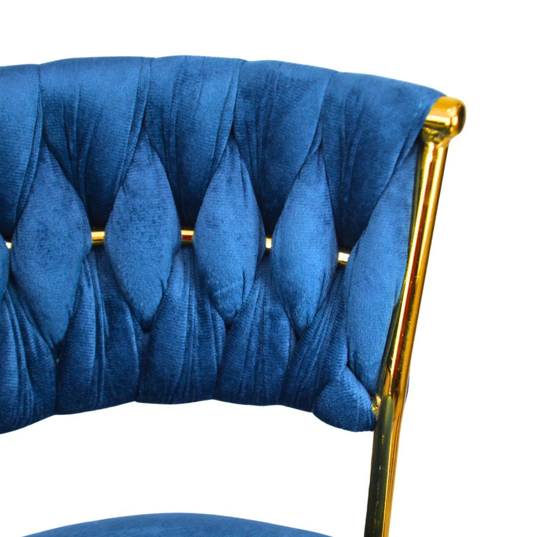 Gold Premium Velvet Bar stool (FT-BJ151) Blue - best office chair in bangladesh,  executive chair for office, childs table and chair set, Gaming Chair, Digital Safety Locker, Bar Stool, leather boss chair, Restaurant Chair, Large Antique Wall Mirror -Furnitex Limited