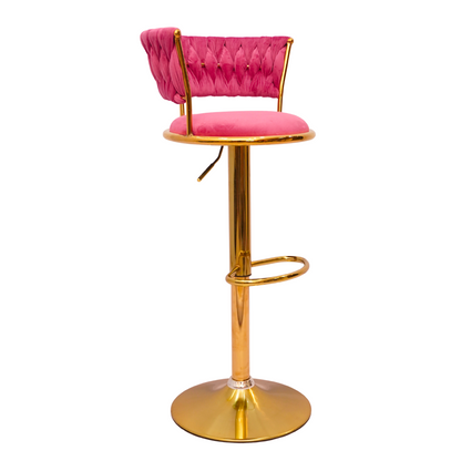 Gold Premium Velvet Bar stool (FT-BJ151 )Bubblegum pink - best office chair in bangladesh,  executive chair for office, childs table and chair set, Gaming Chair, Digital Safety Locker, Bar Stool, leather boss chair, Restaurant Chair, Large Antique Wall Mirror -Furnitex Limited