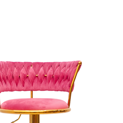 Gold Premium Velvet Bar stool (FT-BJ151 )Bubblegum pink - best office chair in bangladesh,  executive chair for office, childs table and chair set, Gaming Chair, Digital Safety Locker, Bar Stool, leather boss chair, Restaurant Chair, Large Antique Wall Mirror -Furnitex Limited