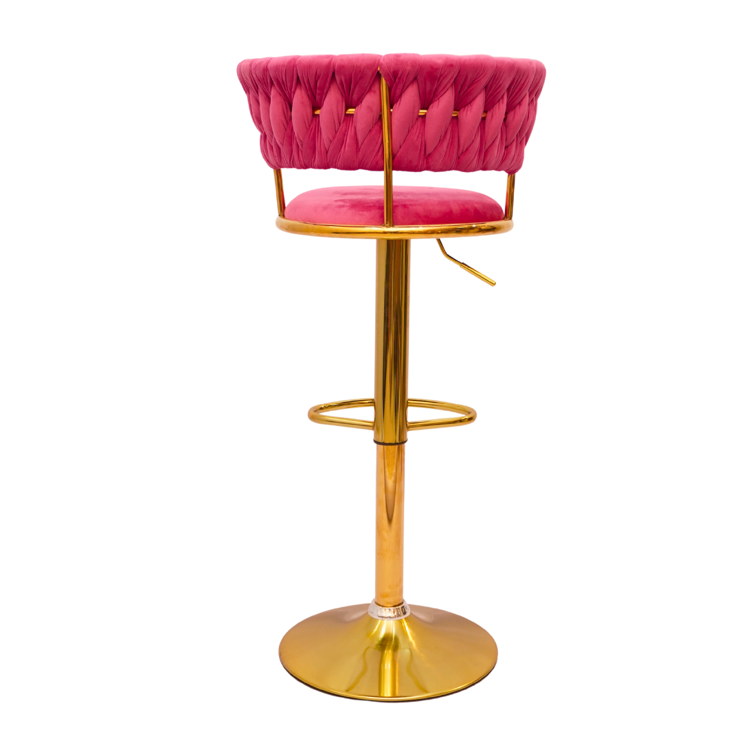 Gold Premium Velvet Bar stool (FT-BJ151 )Bubblegum pink - best office chair in bangladesh,  executive chair for office, childs table and chair set, Gaming Chair, Digital Safety Locker, Bar Stool, leather boss chair, Restaurant Chair, Large Antique Wall Mirror -Furnitex Limited