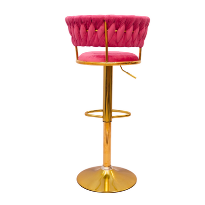 Gold Premium Velvet Bar stool (FT-BJ151 )Bubblegum pink - best office chair in bangladesh,  executive chair for office, childs table and chair set, Gaming Chair, Digital Safety Locker, Bar Stool, leather boss chair, Restaurant Chair, Large Antique Wall Mirror -Furnitex Limited