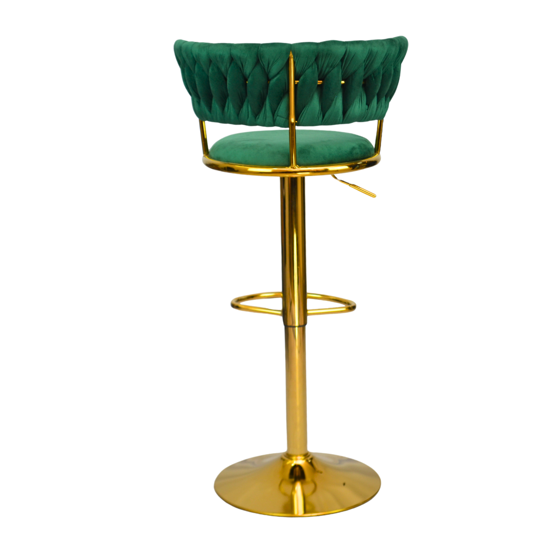 Gold Premium Velvet Bar stool (FT-BJ151) Green - best office chair in bangladesh,  executive chair for office, childs table and chair set, Gaming Chair, Digital Safety Locker, Bar Stool, leather boss chair, Restaurant Chair, Large Antique Wall Mirror -Furnitex Limited