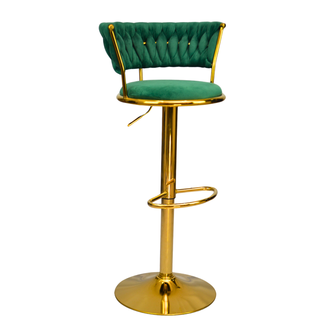 Gold Premium Velvet Bar stool (FT-BJ151) Green - best office chair in bangladesh,  executive chair for office, childs table and chair set, Gaming Chair, Digital Safety Locker, Bar Stool, leather boss chair, Restaurant Chair, Large Antique Wall Mirror -Furnitex Limited
