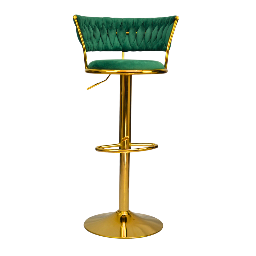 Gold Premium Velvet Bar stool (FT-BJ151) Green - best office chair in bangladesh,  executive chair for office, childs table and chair set, Gaming Chair, Digital Safety Locker, Bar Stool, leather boss chair, Restaurant Chair, Large Antique Wall Mirror -Furnitex Limited