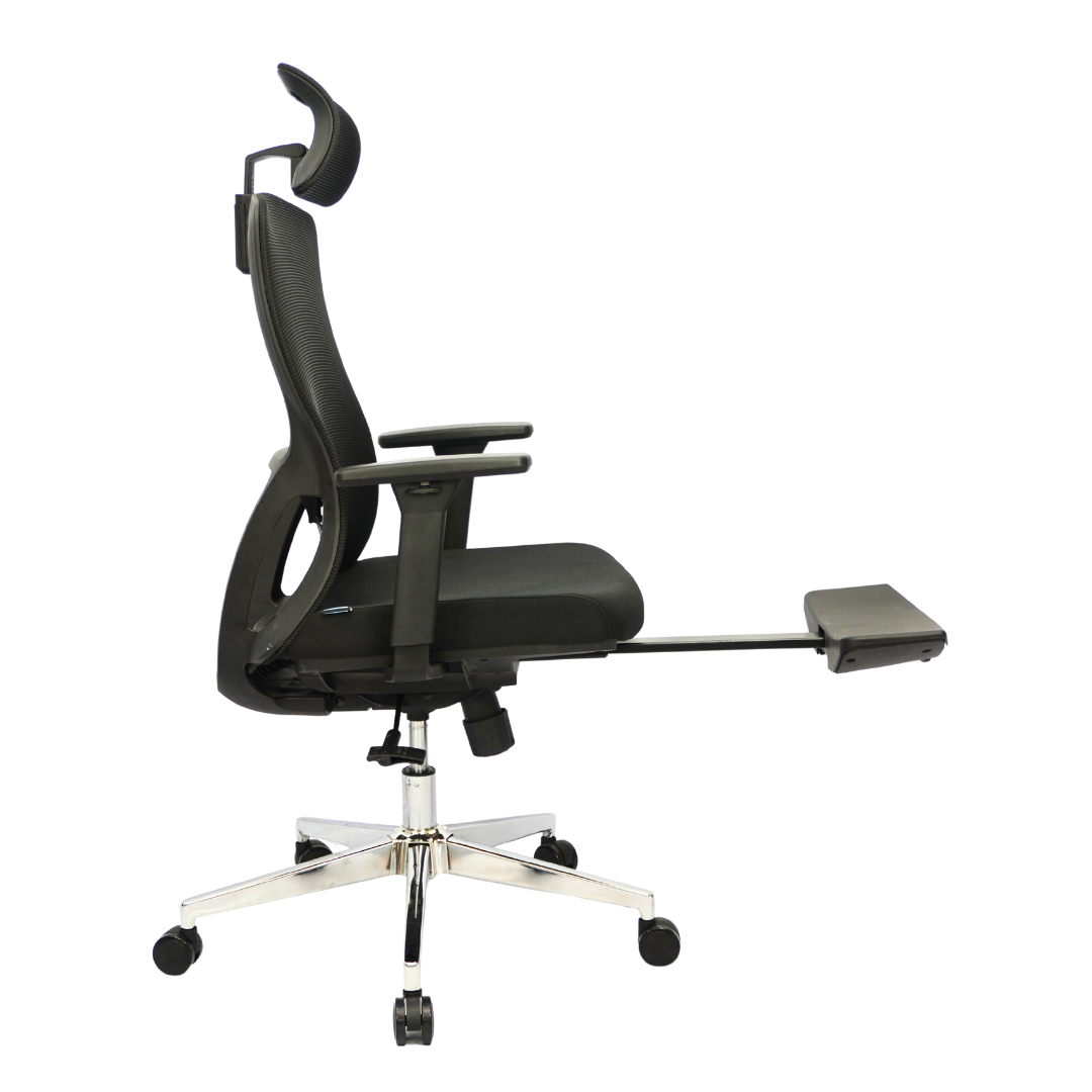 Mesh Office Chair (FT-940N3E) Black With Legrest - best office chair in bangladesh,  executive chair for office, childs table and chair set, Gaming Chair, Digital Safety Locker, Bar Stool, leather boss chair, Restaurant Chair, Large Antique Wall Mirror -Furnitex Limited