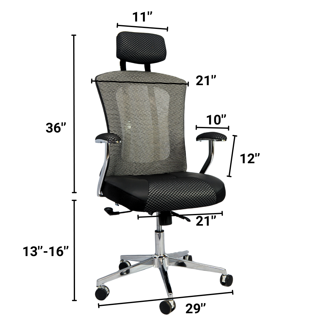 Revolving Office Chair (FT-HB698) Black - best office chair in bangladesh,  executive chair for office, childs table and chair set, Gaming Chair, Digital Safety Locker, Bar Stool, leather boss chair, Restaurant Chair, Large Antique Wall Mirror -Furnitex Limited