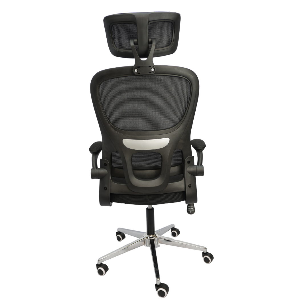 Revolving Office Chair (FT-H2404) Black - best office chair in bangladesh,  executive chair for office, childs table and chair set, Gaming Chair, Digital Safety Locker, Bar Stool, leather boss chair, Restaurant Chair, Large Antique Wall Mirror -Furnitex Limited