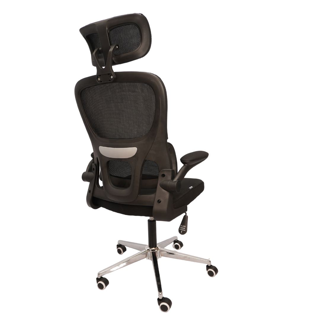 Revolving Office Chair (FT-H2404) Black - best office chair in bangladesh,  executive chair for office, childs table and chair set, Gaming Chair, Digital Safety Locker, Bar Stool, leather boss chair, Restaurant Chair, Large Antique Wall Mirror -Furnitex Limited