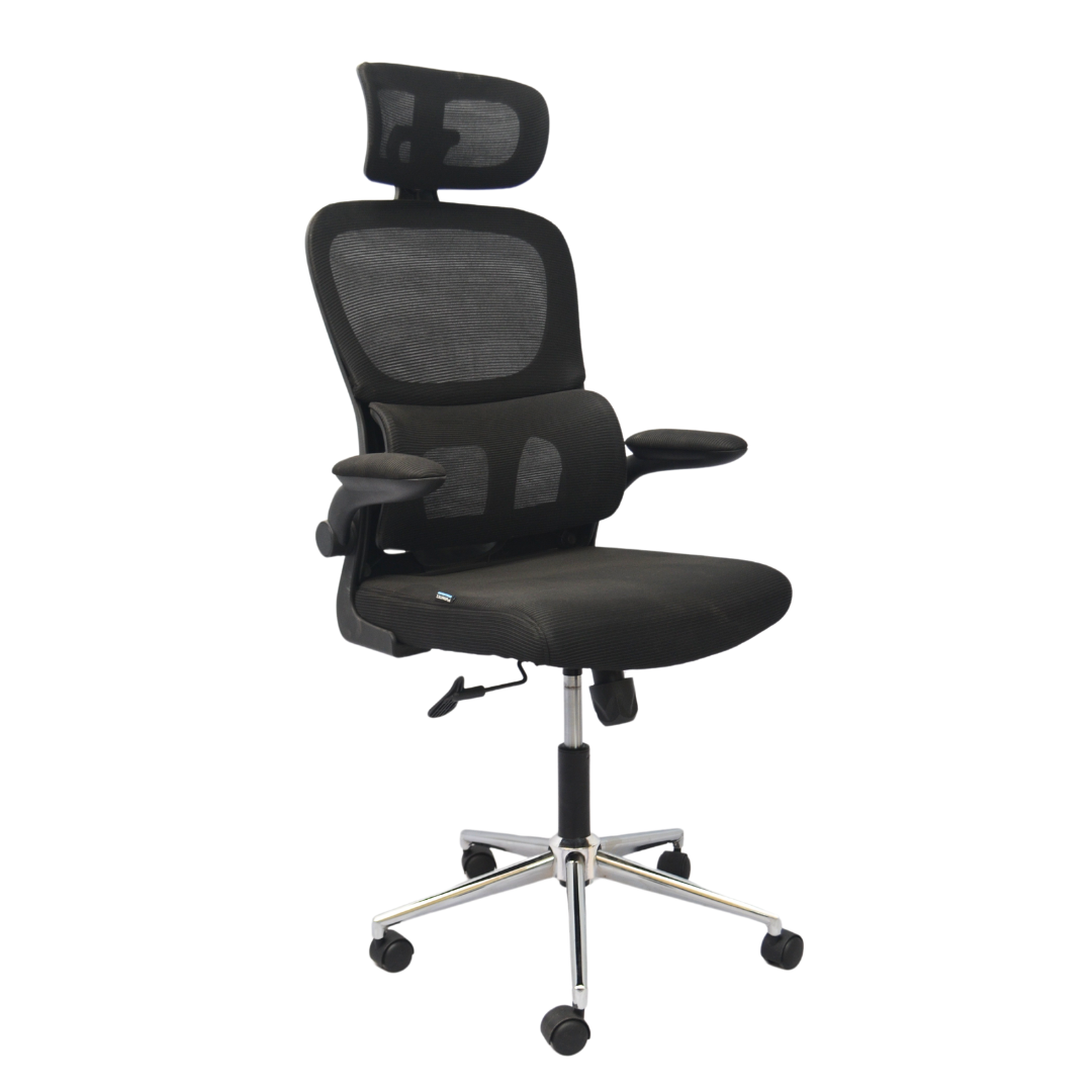 Revolving Office Chair (FT-H2404) Black - best office chair in bangladesh,  executive chair for office, childs table and chair set, Gaming Chair, Digital Safety Locker, Bar Stool, leather boss chair, Restaurant Chair, Large Antique Wall Mirror -Furnitex Limited