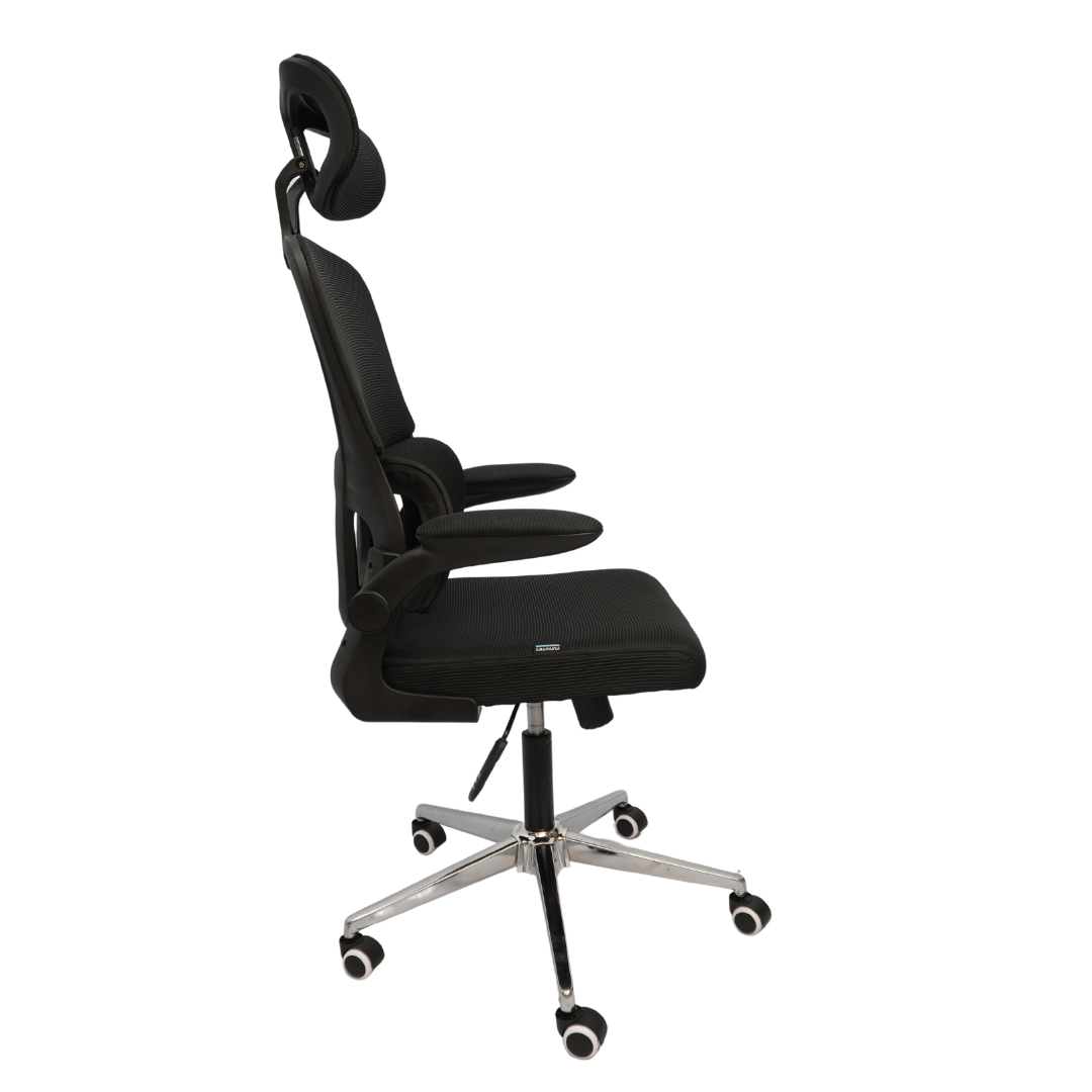 Revolving Office Chair (FT-H2404) Black - best office chair in bangladesh,  executive chair for office, childs table and chair set, Gaming Chair, Digital Safety Locker, Bar Stool, leather boss chair, Restaurant Chair, Large Antique Wall Mirror -Furnitex Limited