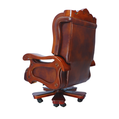 Royal Cowhide Leather Boss Chair (FT-BSC001) - best office chair in bangladesh,  executive chair for office, childs table and chair set, Gaming Chair, Digital Safety Locker, Bar Stool, leather boss chair, Restaurant Chair, Large Antique Wall Mirror -Furnitex Limited