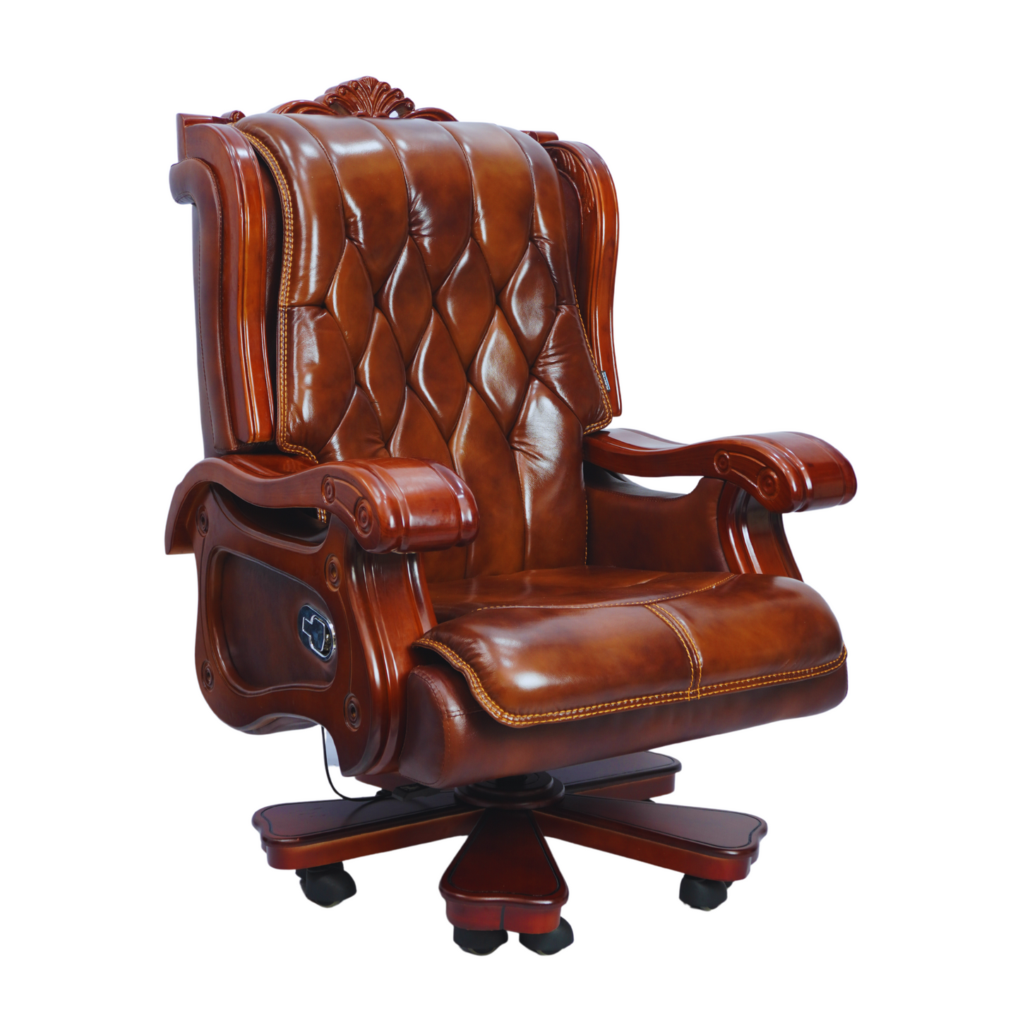 Royal Cowhide Leather Boss Chair (FT-BSC001) - best office chair in bangladesh,  executive chair for office, childs table and chair set, Gaming Chair, Digital Safety Locker, Bar Stool, leather boss chair, Restaurant Chair, Large Antique Wall Mirror -Furnitex Limited