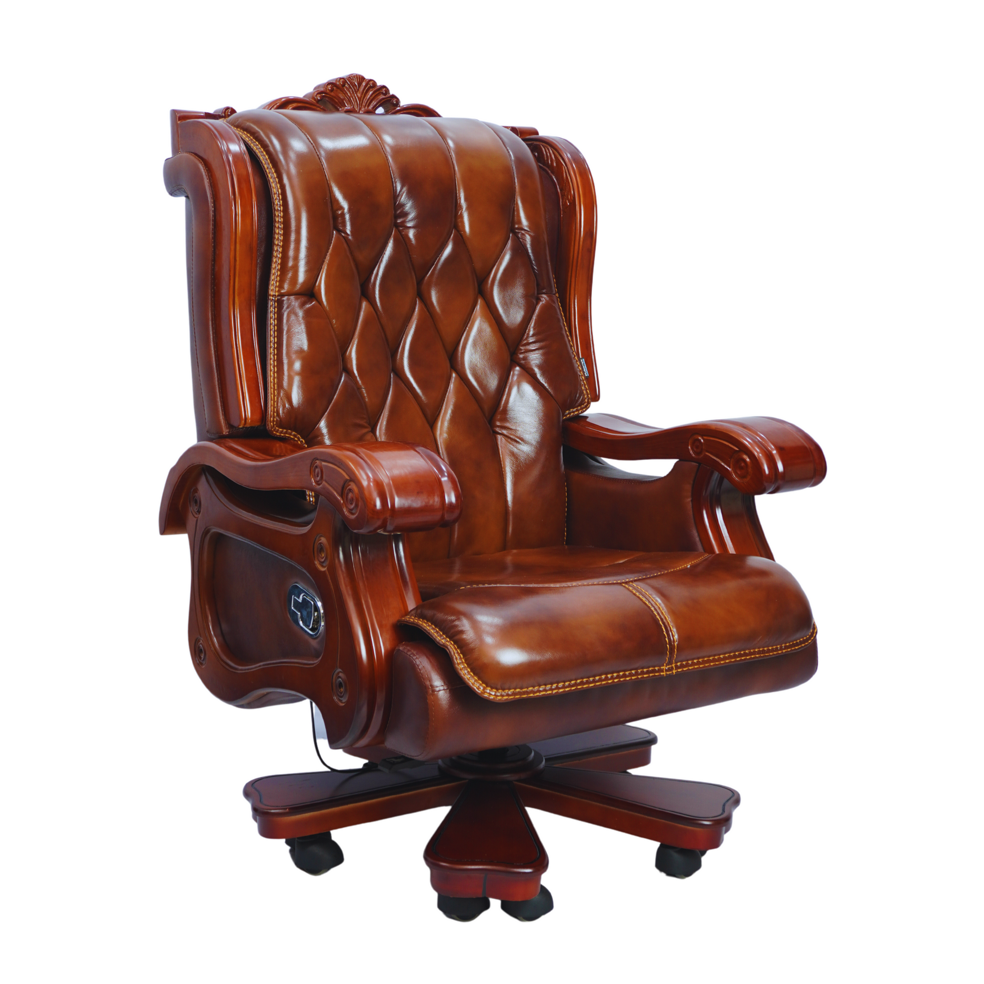 Royal Cowhide Leather Boss Chair (FT-BSC001) - best office chair in bangladesh,  executive chair for office, childs table and chair set, Gaming Chair, Digital Safety Locker, Bar Stool, leather boss chair, Restaurant Chair, Large Antique Wall Mirror -Furnitex Limited