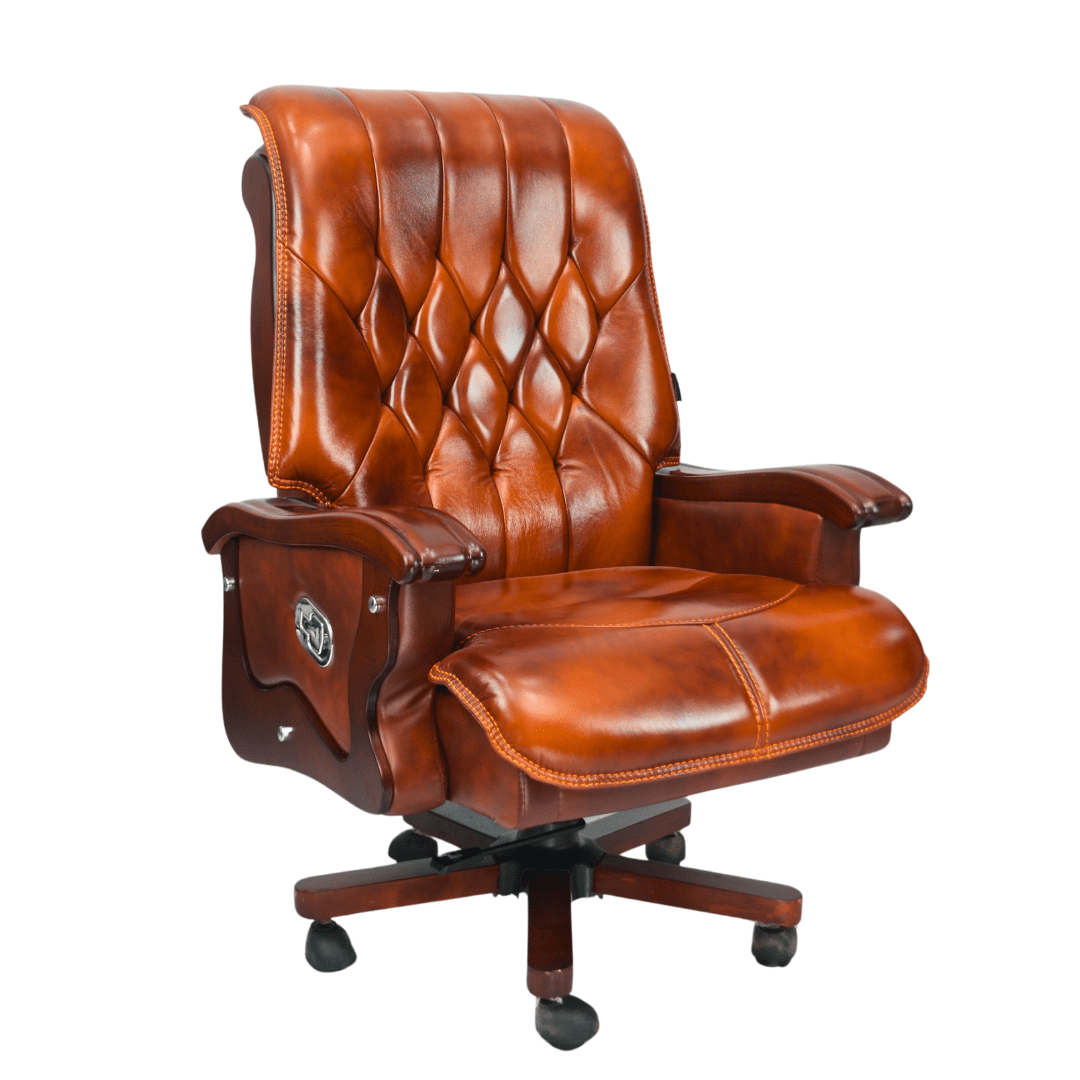 Royal Cowhide Leather Boss Chair – Ergonomic Office Chair in Bangladesh