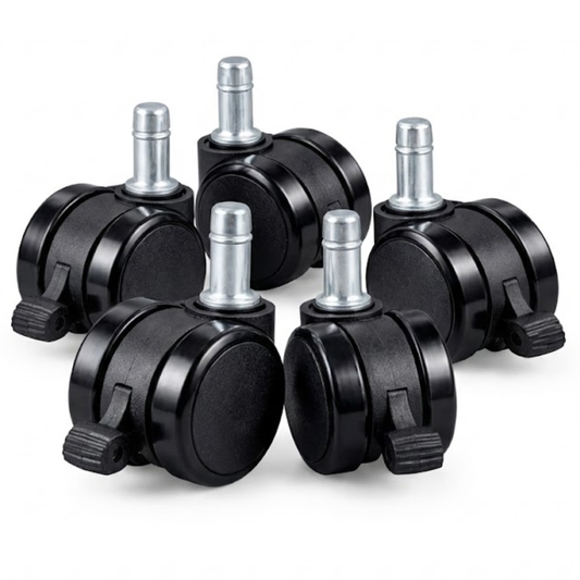 Office Chair Caster Wheels with lock – Universal Fit, Heavy Duty & Smooth Rolling (Set of 5) - Furnitex Limited