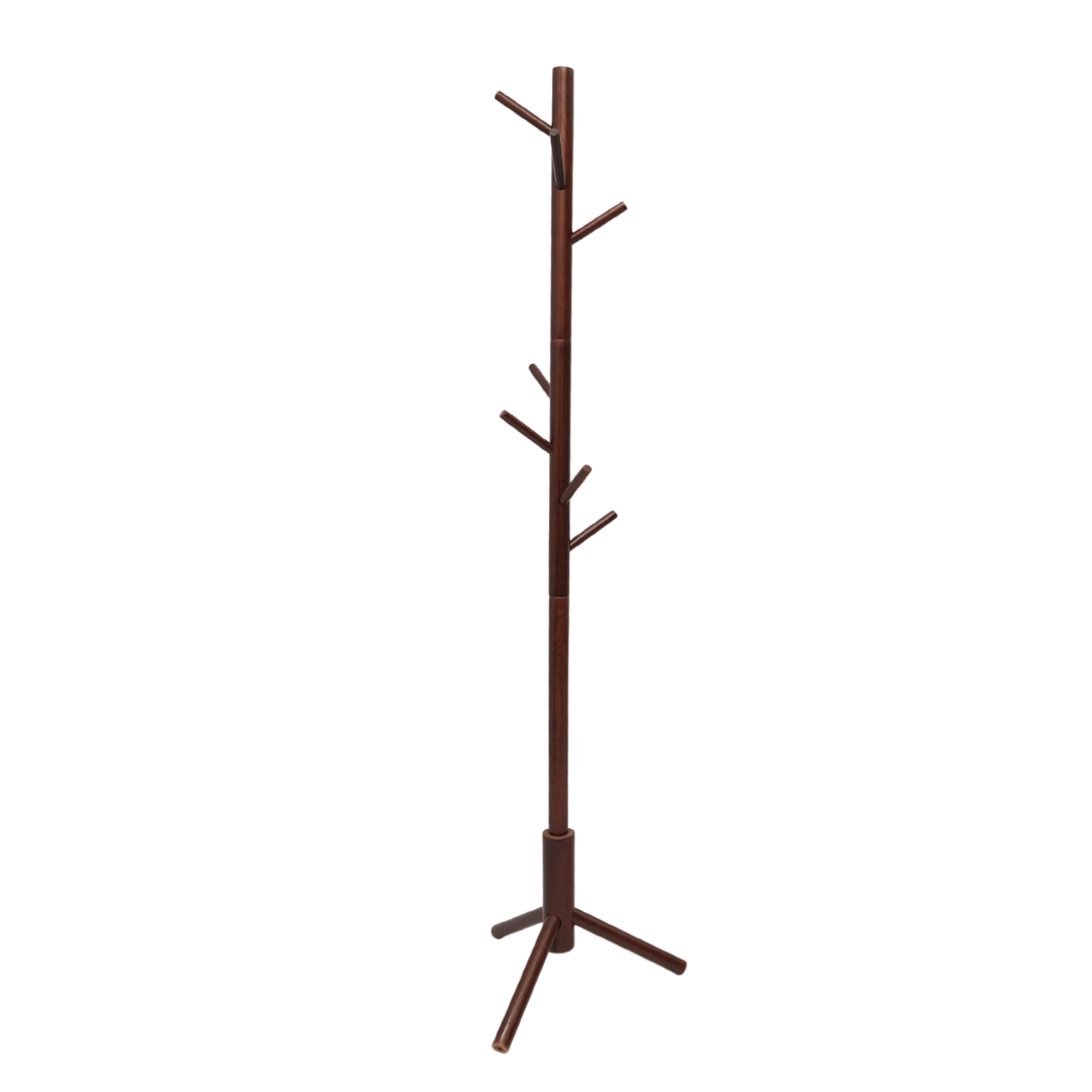 Wooden Coat Rack Stand with 8 Hooks (FT-S605) Coffee - best office chair in bangladesh,  executive chair for office, childs table and chair set, Gaming Chair, Digital Safety Locker, Bar Stool, leather boss chair, Restaurant Chair, Large Antique Wall Mirror -Furnitex Limited