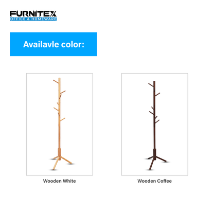 Wooden Coat Rack Stand with 8 Hooks (FT-S605) Coffee - best office chair in bangladesh,  executive chair for office, childs table and chair set, Gaming Chair, Digital Safety Locker, Bar Stool, leather boss chair, Restaurant Chair, Large Antique Wall Mirror -Furnitex Limited