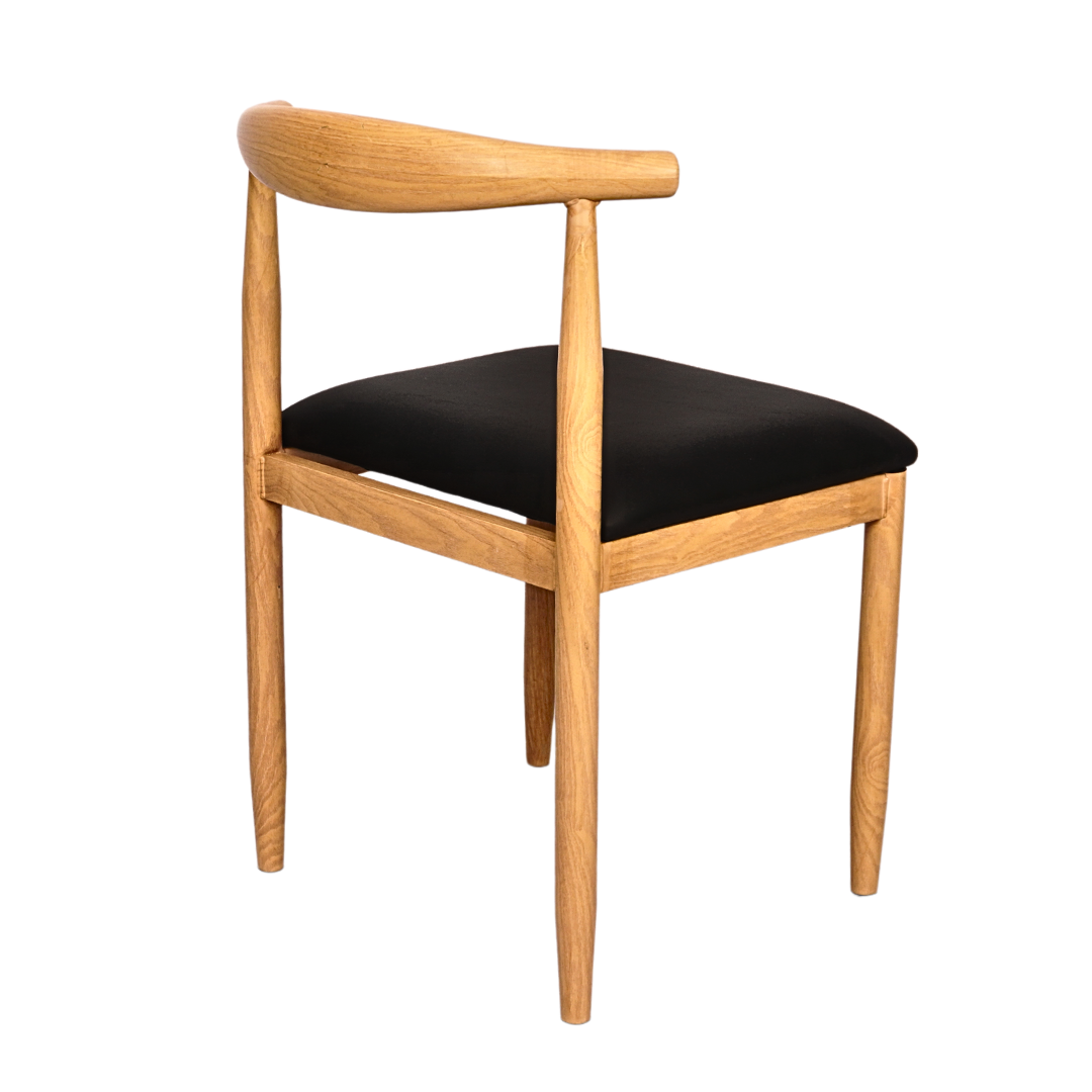 Wooden Grain Metal Chair in Natural Finish with Black Vinyl Seat (FT-WMC01) - best office chair in bangladesh,  executive chair for office, childs table and chair set, Gaming Chair, Digital Safety Locker, Bar Stool, leather boss chair, Restaurant Chair, Large Antique Wall Mirror -Furnitex Limited